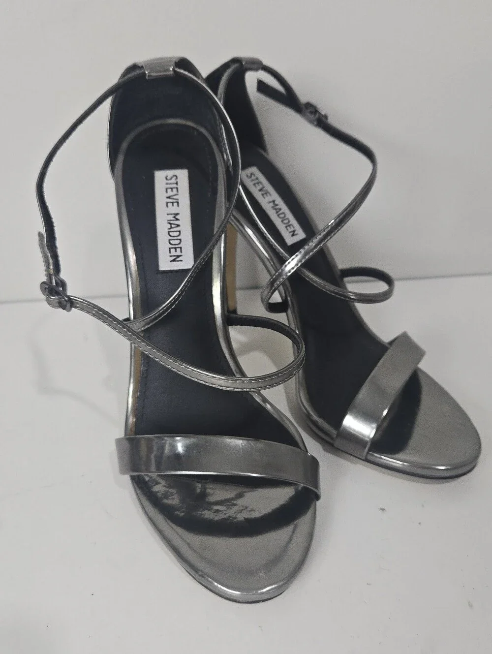 Steve Madden Gunmetal Strappy High Heel Sandals